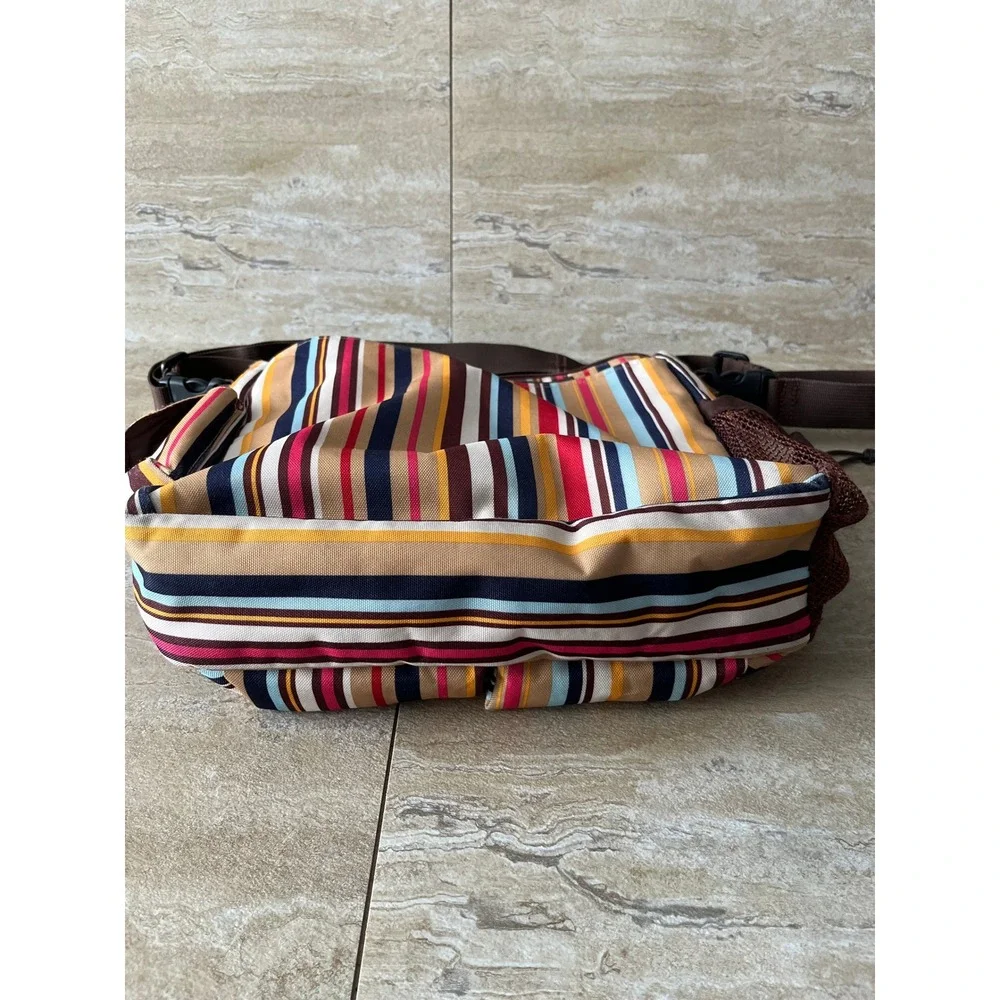 Skip Hop Duo Baby Diaper Bag Unisex Multi Color Striped Canvas Messenger Travel